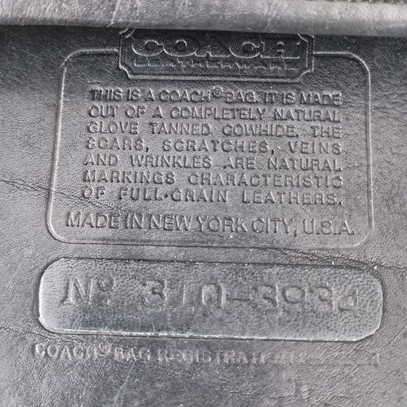 Vintage Coach Black Slim Satchel 310- 3934 - Picture 10 of 10